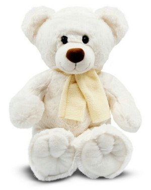 Miś Biały Monty White z szalikiem - 45cm - pluszak, maskotka