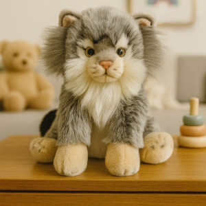 Kotek Manul Szary Realistyczny DUBI - 28cm - pluszak, maskotka