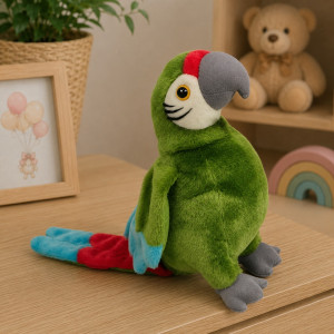 Papuga Ara Oliwkowa Realistyczna DUBI - 25cm - pluszak, maskotka