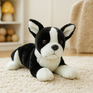 Piesek Boston Terrier Buldog Francuski Leżący DUBI - 28cm - pluszak, maskotka