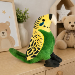 Papużka Falista Żółto-Zielona Papuga DUBI - 16cm - pluszak, maskotka