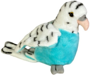 Papużka Falista Błękitno-Biała Papuga DUBI - 16cm - pluszak, maskotka