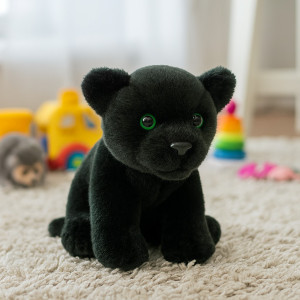 Czarna Pantera Siedząca Realistyczna DUBI - 25cm - pluszak, maskotka