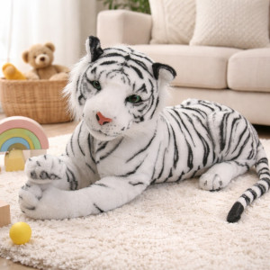 Tygrys Biały Leżący DUBI - 52cm - pluszak, maskotka