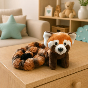 Miś Panda Czerwona z długim ogonem DUBI - 14cm - pluszak, maskotka