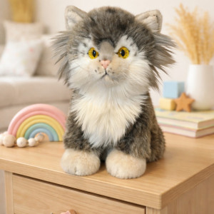 Kotek Manul Szary Realistyczny DUBI - 19cm - pluszak, maskotka