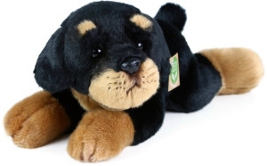 Piesek Rottweiler Leżący Realistyczny - 30cm - pluszak, maskotka