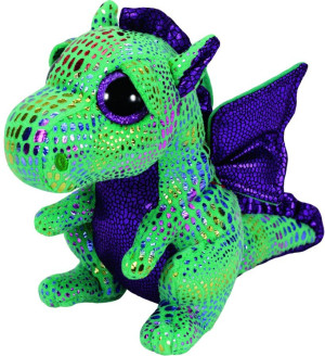 Smok Zielony Dinozaur Cinder Pupilki TY - 15cm - pluszak, maskotka