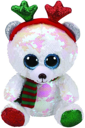 Miś Świąteczny Mistletoe Flippables Pupilki TY - 15cm - pluszak, maskotka