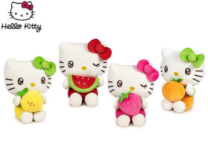 Kotek Hello Kitty z owocami 4 kolory - 16cm - pluszak, maskotka