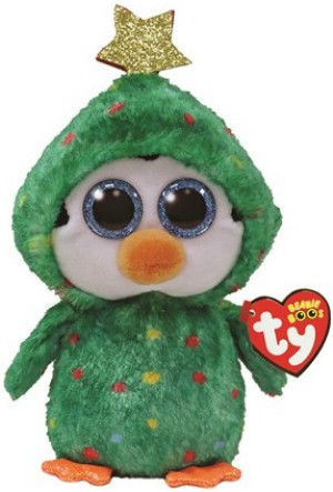 Pingwinek Świąteczny w stroju choinki Noel Pupilki TY - 15cm - pluszak, maskotka