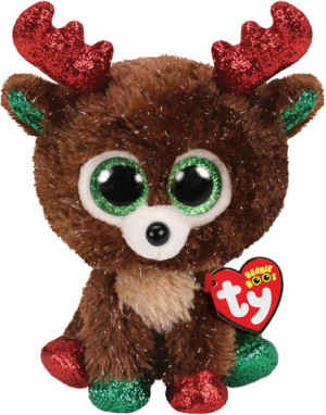 Renifer Łoś Świąteczny Fudge Pupilki TY - 15cm - pluszak, maskotka