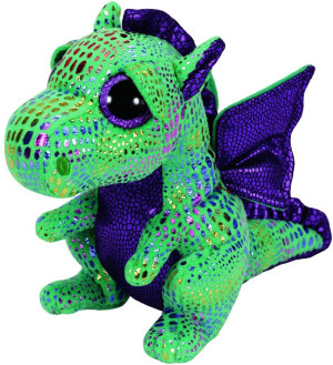 Smok Zielony Dinozaur Cinder Pupilki TY - 24cm - pluszak, maskotka