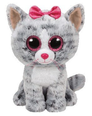 Kotek Szary Kiki Pupilki TY - 24cm - pluszak, maskotka