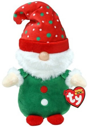 Gnom Elf Krasnal Skrzat Świąteczny Gnolan Pupilki TY - 15cm - pluszak, maskotka