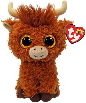 Krówka Bydło Górskie Szkockie Alfie Pupilki TY - 15cm - pluszak, maskotka