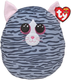 Poduszka Kotek Szary Kiki Squishy Ty - 40x30cm - pluszak, maskotka