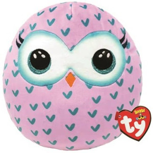 Poduszka Sowa Różowa Winks Squishy Ty - 30x22cm - pluszak, maskotka