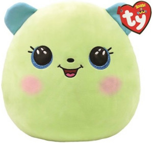 Poduszka Zielony Niedźwiedź Clover Squishy Ty - 22x22cm - pluszak, maskotka