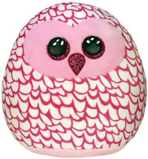 Poduszka Sowa Różowa Pinky Squishy Ty - 22x22cm - pluszak, maskotka