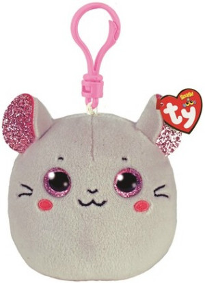 Brelok Myszka Szara Catnip Pupilki TY - 9cm - pluszak, maskotka