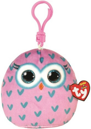 Brelok Sowa Różowa Winks Pupilki TY - 9cm - pluszak, maskotka