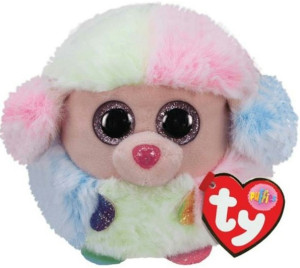Piesek Pudelek Kula Rainbow Puffies TY - 9cm - pluszak, maskotka
