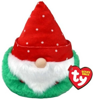 Elf Skrzat Krasnal Świąteczny Gnom Topsy Kula Puffies TY - 9cm - pluszak, maskotka