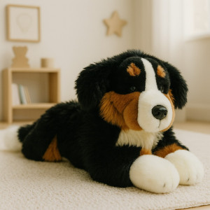 Piesek Berneński Czarny Bernardyn Leżący DUBI - 30cm - pluszak, maskotka