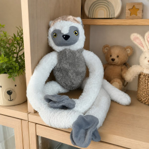 Małpka Sifaka na rzepy - 42/15cm - pluszak, maskotka
