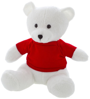 Biały Miś Forrest White w koszulce - 19cm - pluszak, maskotka