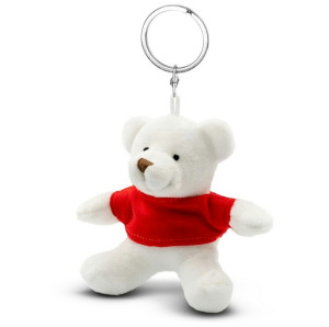 Brelok Biały Miś Davis w koszulce - 10cm - pluszak, maskotka