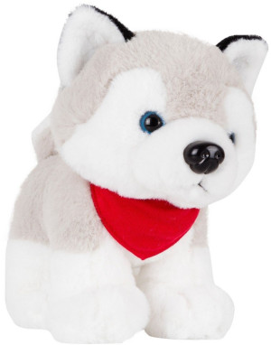 Piesek Husky Trooper z czerwoną chustą - 20cm - pluszak, maskotka