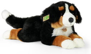 Piesek Berneński Czarny Bernardyn Leżący Realistyczny - 61cm - pluszak, maskotka