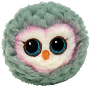 Piłka Sowa Ptak Feathers Beanie Bouncers TY - 9cm - pluszak, maskotka
