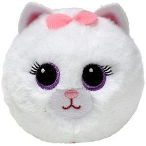 Piłka Kotek Biały Purdy Beanie Bouncers TY - 9cm - pluszak, maskotka