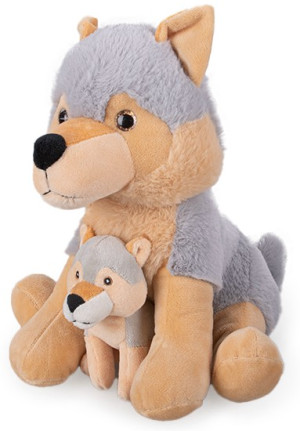 Piesek Husky Wilk z młodym - 25cm - pluszak, maskotka
