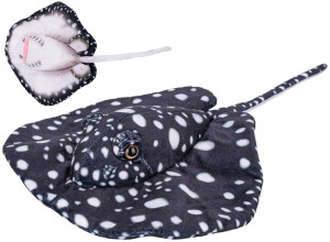 Manta Płaszczka czarna nakrapiana - 40cm - pluszak, maskotka