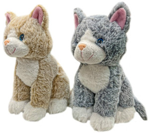 Kotek 2 kolory Siedzący - 20cm Szary - pluszak, maskotka