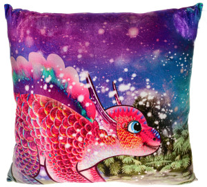 Poduszka Dinozaur Magiczna XL Dwustronny Nadruk - 45cm - pluszak, maskotka