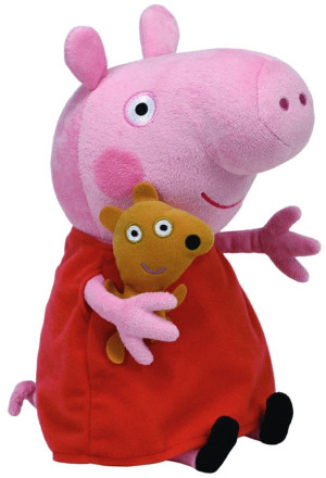 Świnka Peppa z Misiem TY - 28cm - pluszak, maskotka