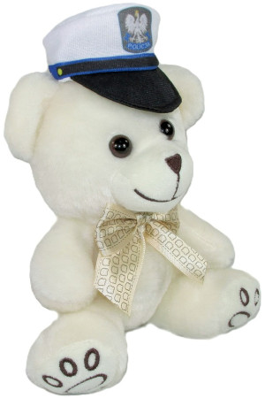 Miś Policjant z czapką Policja - 15cm - pluszak, maskotka