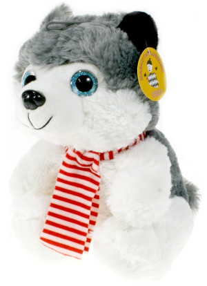 Piesek husky z szalikiem - 26cm - pluszak, maskotka