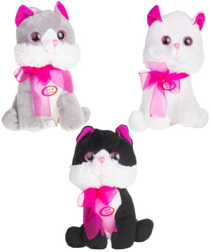 Kotek 3 kolory (Głos) - 16cm Czarny - pluszak, maskotka