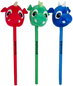 Smok na kiju Dinozaur 3 kolory Kraków - 70cm Czerwony - pluszak, maskotka