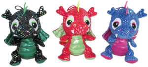 Smok Dinozaur 3 kolory - 15cm Czerwony - pluszak, maskotka