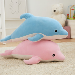 Delfin Ryba XL 2 kolory - 100cm Różowy - pluszak, maskotka