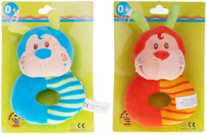 Pszczółka ring kółko 2 kolory - 12cm Niebieski - pluszak, maskotka