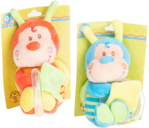Pszczółka Baby z kółkiem 2 kolory - 15cm Pomarańczowy - pluszak, maskotka