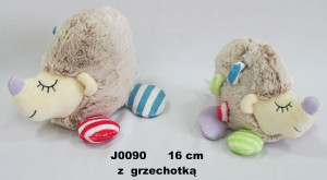Jeżyk grzechotka Baby 2 kolory (Głos) - 16cm Czerwony - pluszak, maskotka